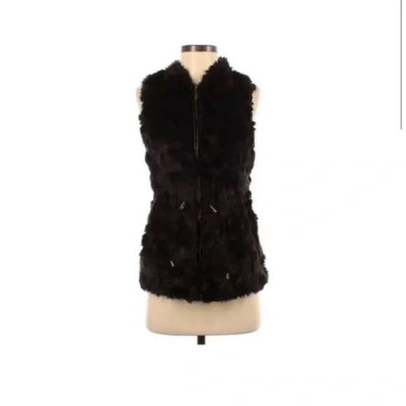 MAURICES Black Faux Fur Vest